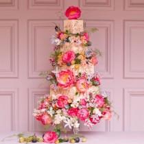 wedding photo - Swooned On Instagram: “There's No Such Thing As Too Much Cake...or Too Many Peonies! This Eye-catching Concoction Is From The By Appointment Only Design Cake…”