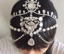 wedding photo - Romantic Victorian style sparkle wedding bridal rhinestones crystals hair comb headband tiara