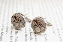 wedding photo - Cufflinks, Steampunk cuff links,clock cufflinks, Clockwork Cufflinks, mechanical cufflinks, gift for a men, Father of the bride