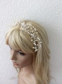 wedding photo - Wedding Headband, Wedding Hair Wine, Bridal Headband, Pearl and Crystal Headband, Bridal Hair Accessory, Wedding Hair Accessory