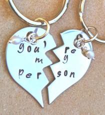 wedding photo - you're my person, you're my person keychain, maid of honor gift, bridesmaid gift, personalized key chains, couple keychain