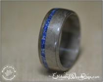wedding photo - Grey Maple Wood Ring with Lapis Inlay, mens rings, mens engagement rings, anniversary gift for him, mens wedding bands, 4th anniversary gift