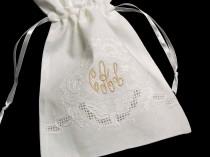 wedding photo - Irish Linen Jewelry Bag, Personalized Gift Bag, Monogrammed Jewelry Pouch