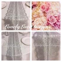 wedding photo - GREY WEDDINGS/ Lace Table Runner, 5ft-10ft x 8in wide/ Lace Overlay, Wedding Decor, Tabletop decor/ Weddings/Etsy finds/wedding ideas