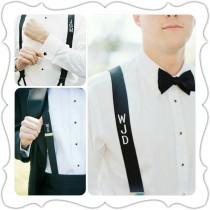 wedding photo - Monogrammed Suspender