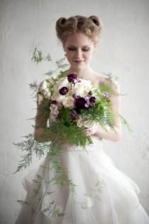 wedding photo - A Gorgeous Winter Bouquet With Delicate Ferns