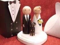 wedding photo - Custom Cake Toppers with One Pet -  Customizable---3-D Accents