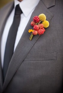 wedding photo - Boutonnieres For A Fall Wedding