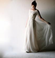 wedding photo - Lace wedding dress, Modest wedding dress, Bohemian Wedding dress, Boho wedding dress, Simple wedding dress, Bridal Separates, Bridal gown