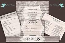 wedding photo - Rustic barn wood and lace wedding invitation suite. Direction card. Accommodation card. Wedding stationery. Kraft. Woodsy. Romantic. Custom.