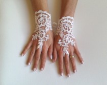wedding photo - Bridal Gloves, Wedding Gloves, Ivory Lace gloves, Fingerless Gloves, wedding, cuffs, wedding cuffs, bride, bridal gloves, Bridal cuffs 240