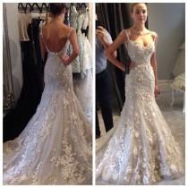 wedding photo -  2015 New Spaghetti Straps Sleeveless Backless Mermaid Bridal Wedding Dress Gown