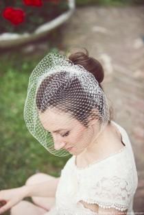 wedding photo - Full Birdcage Veil, Bridal Veil, Wedding Veil. Pouf Veil, Chic Vintage Inspired Veil *Sophia*