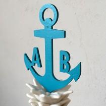 wedding photo - anchor with initials - wood lettering - personalized weddingpresent 