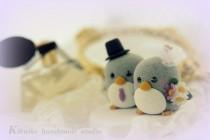 wedding photo - penguin cake topper---Special Edition (K204)
