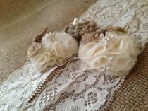 wedding photo -  lace Garters, Ivory Garters, White Garter, Custom Garters