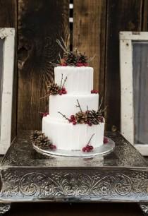 wedding photo - 25 Winter Wedding Cakes Decorated With Berries 