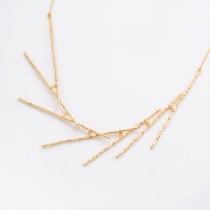 wedding photo - Dainty Gold Bridal Necklace, Unique and Delicate Layout
