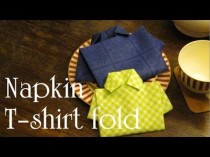 wedding photo - Napkin Folding - T Shirt Fold 