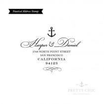 wedding photo - Anchor Address Stamp - Nautical Stamp by Pretty Chic - Custom Stamp - Anchor - Address Stamp - Save the Date Stamp