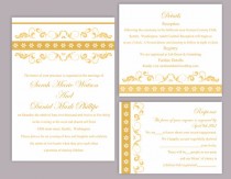 wedding photo -  DIY Wedding Invitation Template Set Editable Word File Instant Download Printable Invitation Floral Wedding Invitation Gold Invitations