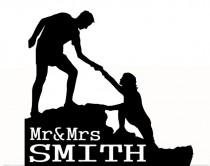 wedding photo -  Wedding Wedding Cake Topper Mr and Mrs with Futur Last Name, Free Base For table Display