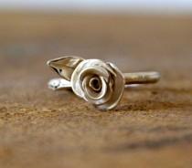 wedding photo - twig engagement ring branch ring sterling silver rose ring -silver branch engagement ring- leaf rose engagement ring