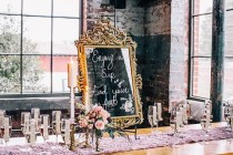 wedding photo - Skip Chalkboards, For A Glam Wedding Try Mirror Signs! - WeddingDash.com