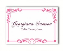 wedding photo -  Place Cards Wedding Place Card Template DIY Editable Printable Place Cards Elegant Place Cards Pink Place Card Tented Place Card