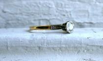 wedding photo - British Antique 18K and Platinum Diamond Engagement Ring.