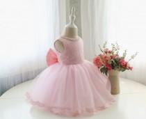 wedding photo - Fancy Baby Pink Sleeveless Infant Thanksgiving Dress, Baby Christmas Dress, Toddler Birthday Dress for Girls, PD098-2