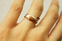 wedding photo - Wondrous Whale Ring Sterling Silver Band and Brass