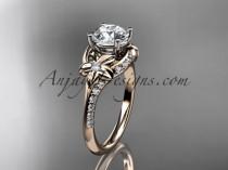 wedding photo -  14kt rose gold diamond floral wedding ring, engagement ring ADLR125