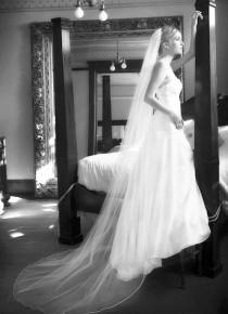 wedding photo - Wedding veil - Chapel length  bridal veil - 90 inches long with a beautiful pencil edge