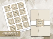 wedding photo -  DIY Printable Wedding Seal Tag Template | Editable MS Word file | 2 x 2 | Instant Download | New Years Heaven White Sparkles Champagne Gold