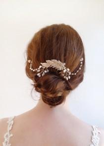 wedding photo - Crystal bridal headpiece, wedding hair chain , wedding hair accessories, bridal hair jewelry, freshwater pearls & crystals on wire Style 291