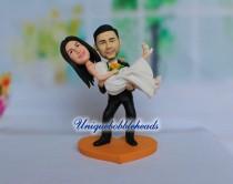 wedding photo - Custom wedding cake topper,grooms carrying bride,mr and mrs cake topper,princess hug,bride and groom cake topper,