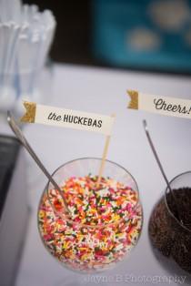 wedding photo - Glitter Drink Flags - Cupcake Flags - Custom Messages and Colors