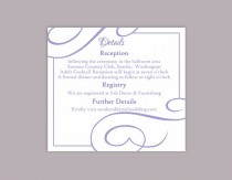 wedding photo -  DIY Wedding Details Card Template Editable Text Word File Download Printable Details Card Purple Lavendar Details Card Enclosure Cards