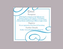 wedding photo -  DIY Wedding Details Card Template Editable Text Word File Download Printable Details Card Aqua Blue Details Card Information Cards