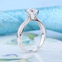 wedding photo - 1.25 Carat Brilliant Cut Lab Made Diamond Wedding Engagement Ring Fine Handcraft 925 Sterling Silver