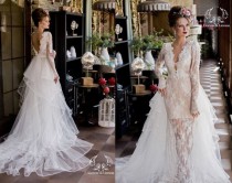 wedding photo - Wedding Dress, Long Sleeve Wedding Dress, Lace Wedding Dress, Unique Wedding Dress