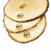 wedding photo - Rustic Wood Tree Slice Centerpieces, Trivets, Hot plates, Chargers -plain - 10 - 13 inch diameter