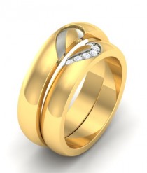 wedding photo -  The Abia Heart Wedding Couple Bands Diamond Rings