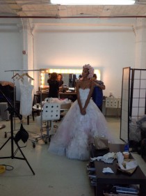 wedding photo - Irina Shabayeva Blush/pink Couture Feather Bouquet Ball Gown
