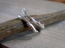 wedding photo - Sterling silver twig ring. Botanical jewelry. Elvish sterling silver twig ring. Handcrafted sterling silver branch ring.