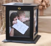 wedding photo - Locking Black Wedding Card Box with NO Personalization