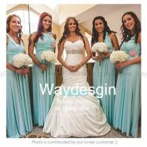 wedding photo -  Bridesmaid Dress Infinity Dress Tiffany Blue Floor Length Wrap Convertible Dress Wedding Dress