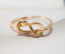 wedding photo - Love Bound Ring // Solid 14K Gold // Eternity Love Knot Ring