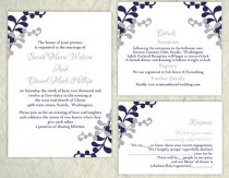 wedding photo -  DIY Wedding Invitation Template Set Editable Word File Instant Download Printable Invitation Gray Wedding Invitation Blue Invitations
